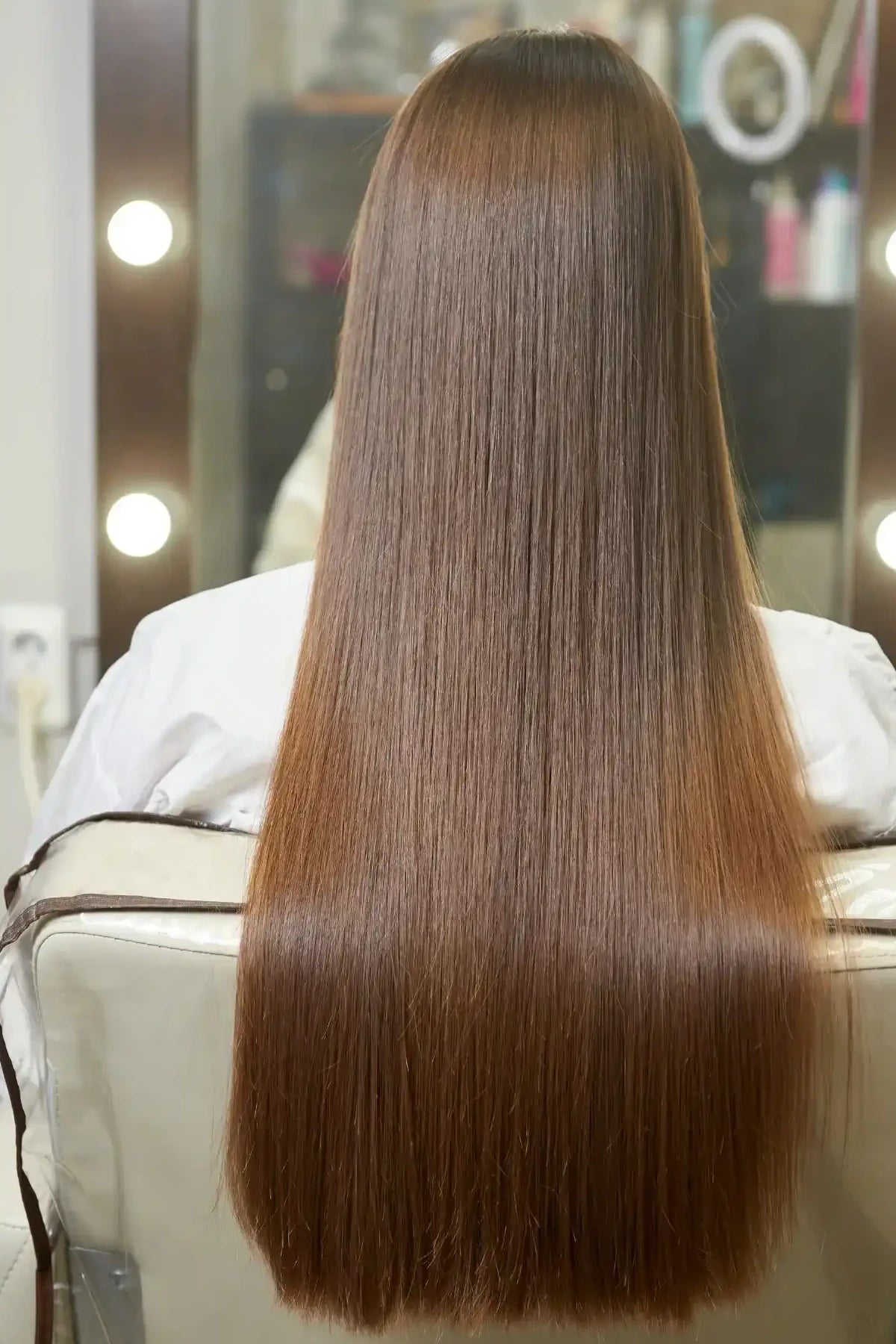 Cabello largo y liso después del alisado